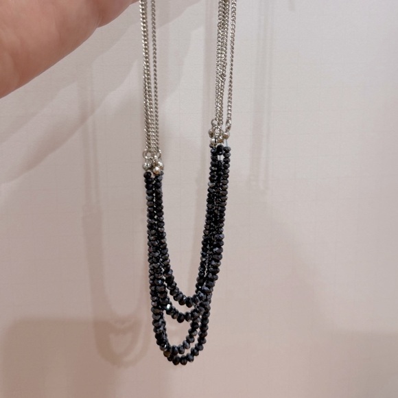 Kenneth Cole New York Jewelry - Kenneth Cole silver and navy Beaded multi strand Necklace